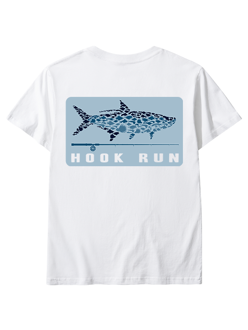HookRun Ocean-Inspired Graphic Unisex Classic Cotton Tee