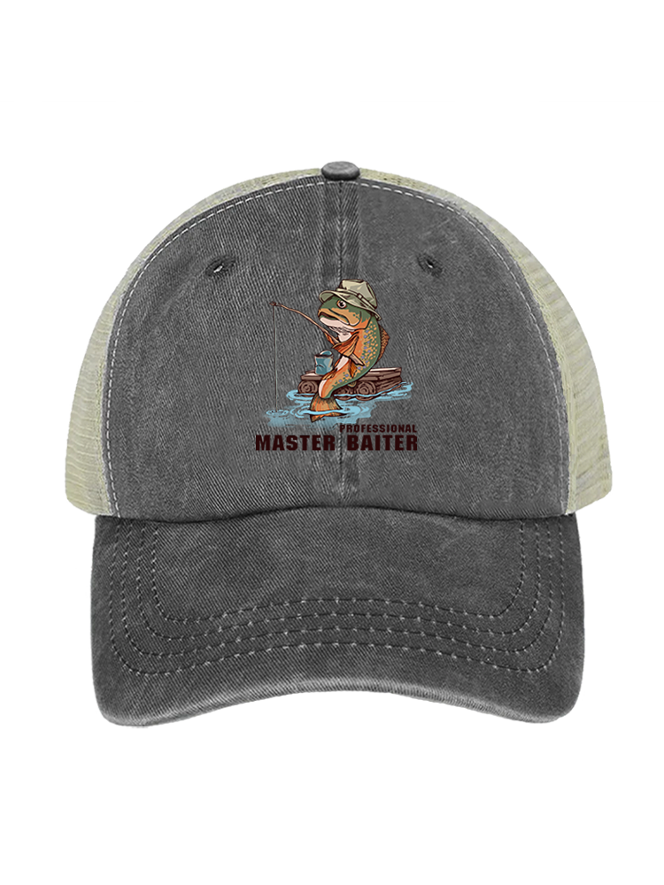 Professional Master Baiter Unisex Vintage Washed Meshback Hat