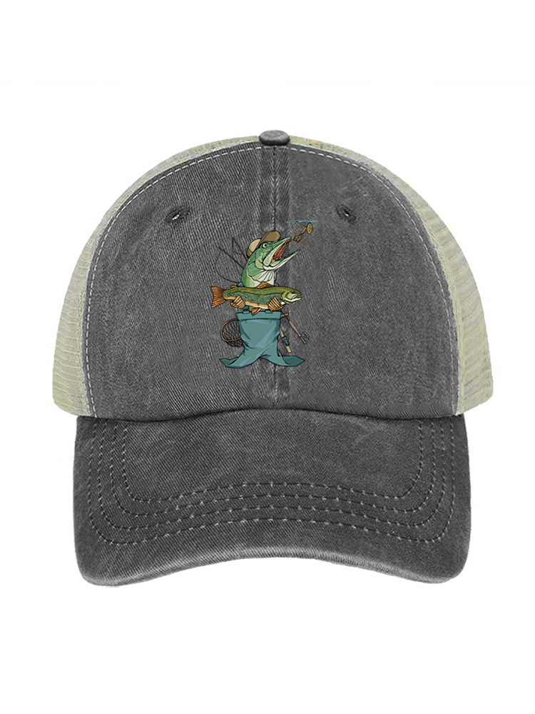 Who is My Prey Unisex Vintage Washed Meshback Hat