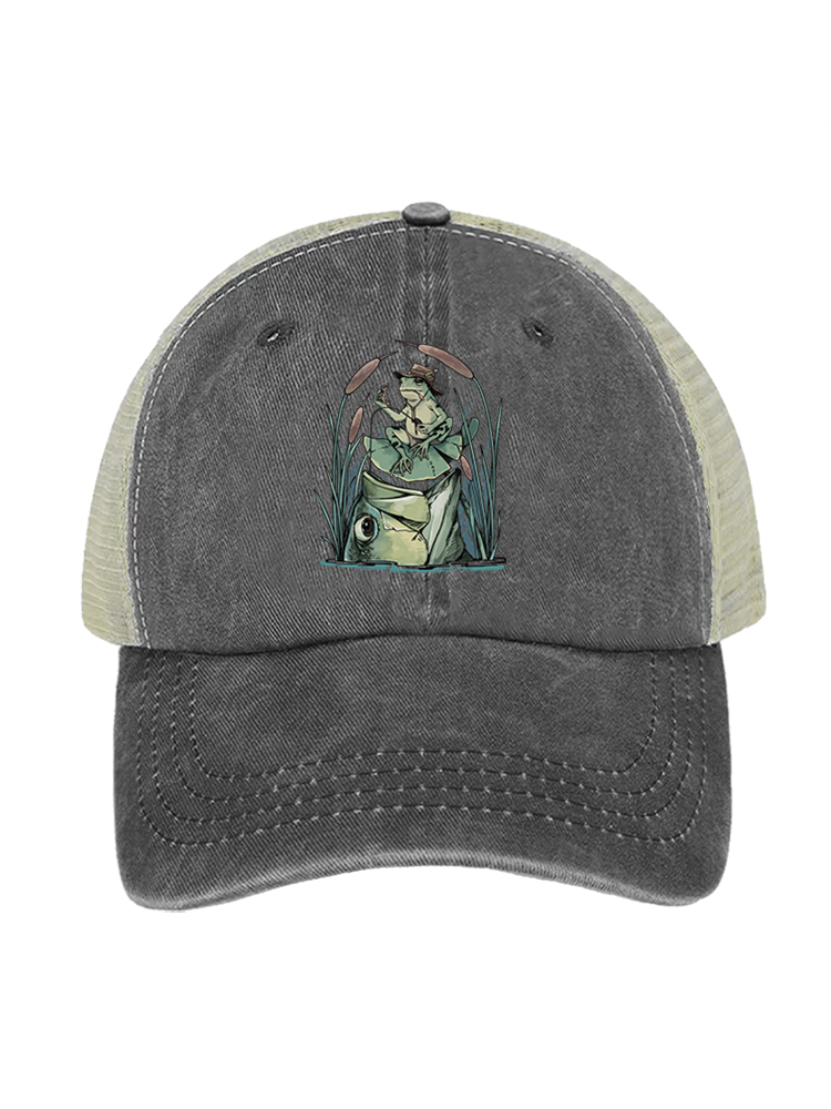 There's Always A Bigger Fish Unisex Vintage Washed Meshback Hat