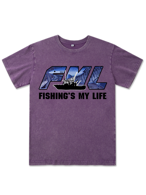 Fishing is My Life Unisex Washed Cotton T-Shirt