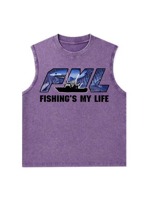 Fishing is My Life Unisex Washed Cotton Tank