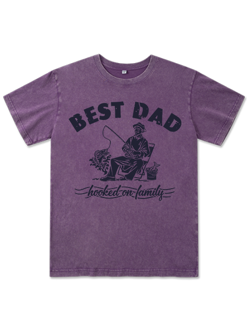 Best Fishing Dad Unisex Washed Cotton T-Shirt