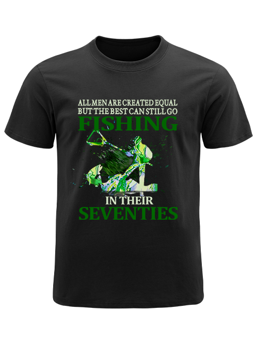 Fishing in Their Seventies Inspirational Unisex Classic Cotton Tee