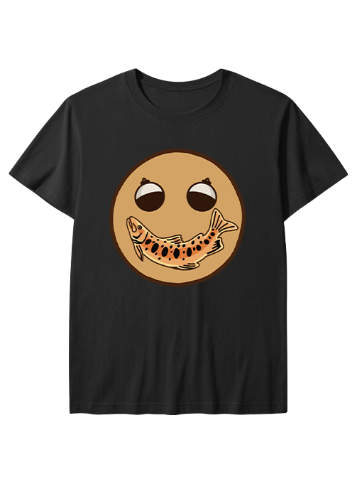 Creative Fishing Smiley Face Unisex Classic Cotton Tee