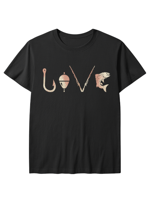 Rustic LOVE Trout Fishing Unisex Classic Cotton Tee