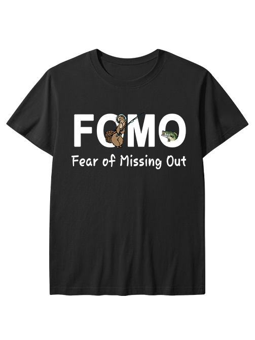 FOMO Funny Otter Fishing  Unisex Classic Cotton Tee