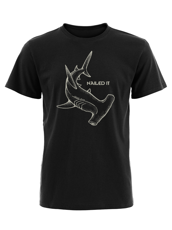 Nailed It Funny Hammerhead Shark Unisex Cotton Tee