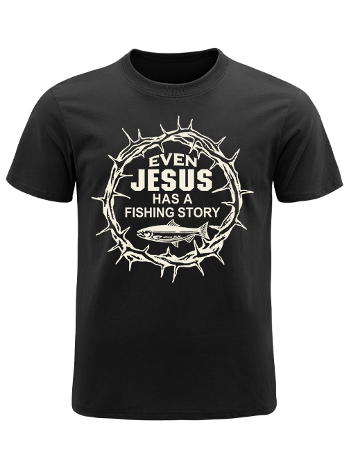 Jesus Fishing Story Crown of Thorns Unisex Classic Cotton Tee