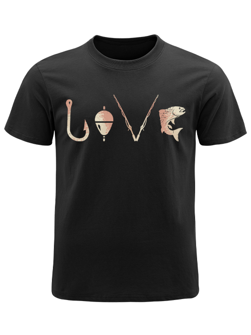 Rustic LOVE Trout Fishing Unisex Classic Cotton Tee