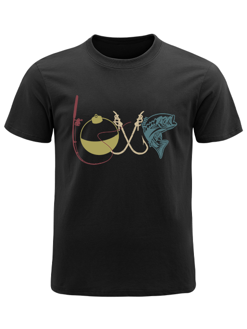 Modern LOVE Bass Fishing Unisex Classic Cotton Tee