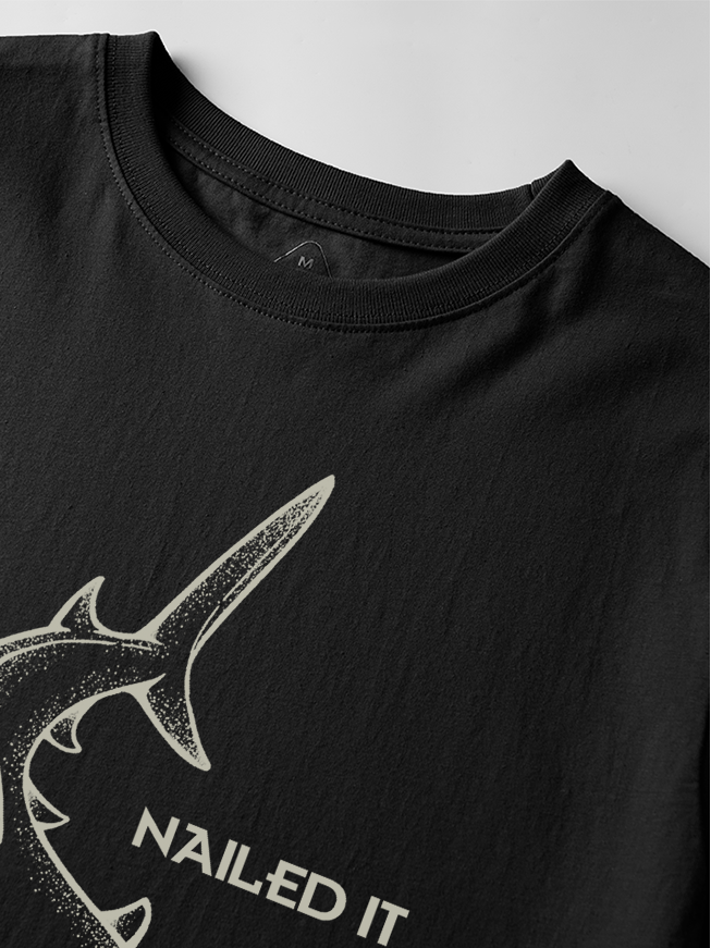 Nailed It Funny Hammerhead Shark Unisex Cotton Tee