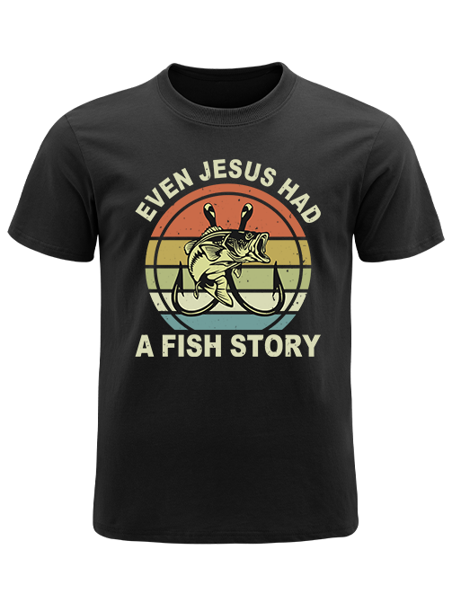 Even Jesus Had a Fish Story Retro Unisex Classic Cotton Tee