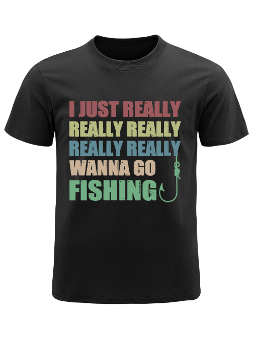 I Really Wanna Go Fishing Unisex Classic Cotton Tee