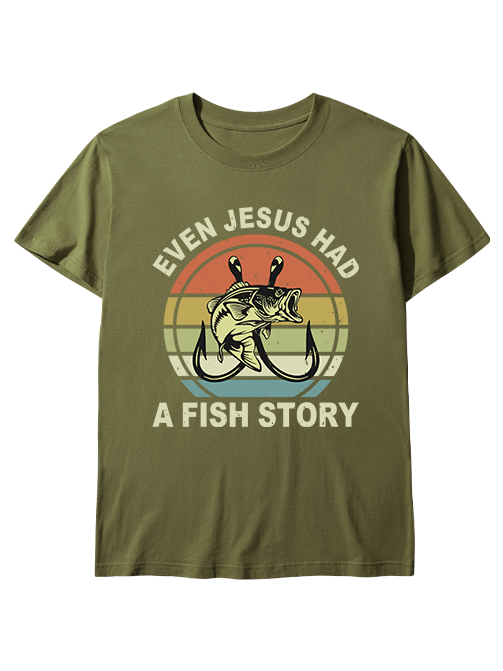Even Jesus Had a Fish Story Retro Unisex Classic Cotton Tee