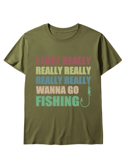 I Really Wanna Go Fishing Unisex Classic Cotton Tee