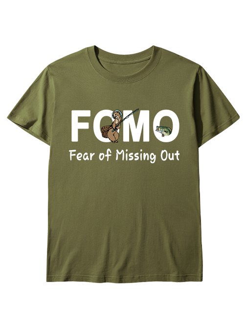 FOMO Funny Otter Fishing  Unisex Classic Cotton Tee