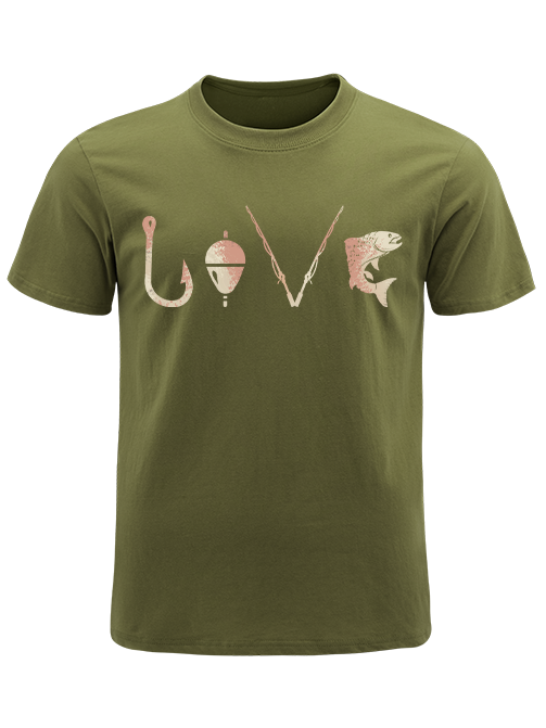 Rustic LOVE Trout Fishing Unisex Classic Cotton Tee