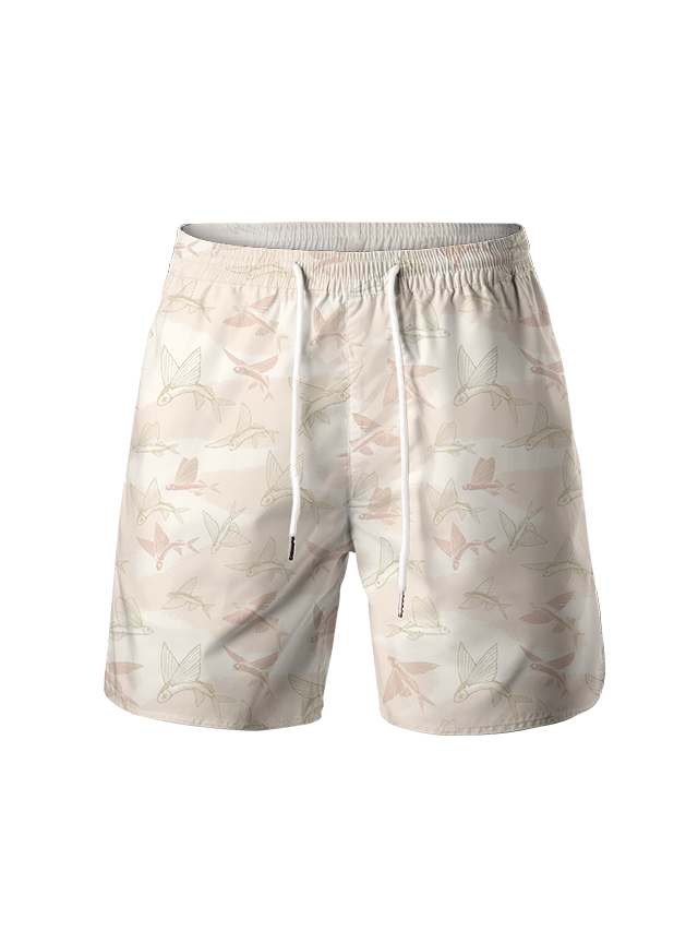 Ocean Breeze Flying Fish Quick-Dry Drawstring Shorts