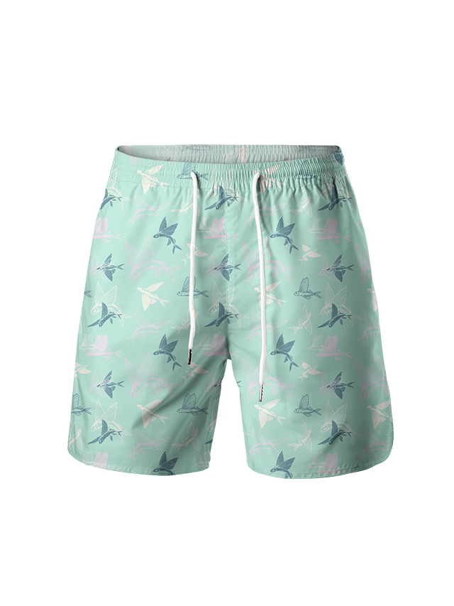 Ocean Breeze Flying Fish Quick-Dry Drawstring Shorts