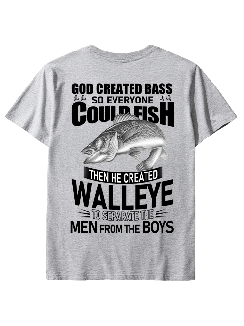 God Created Walleye Funny Fishing Unisex Classic Cotton Tee