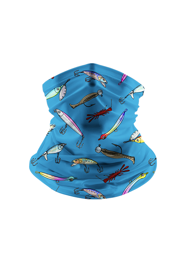 Stylish Colorful Fishing Lure Sun Protection Neck Gaiter