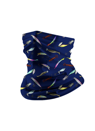 Stylish Colorful Fishing Lure Sun Protection Neck Gaiter
