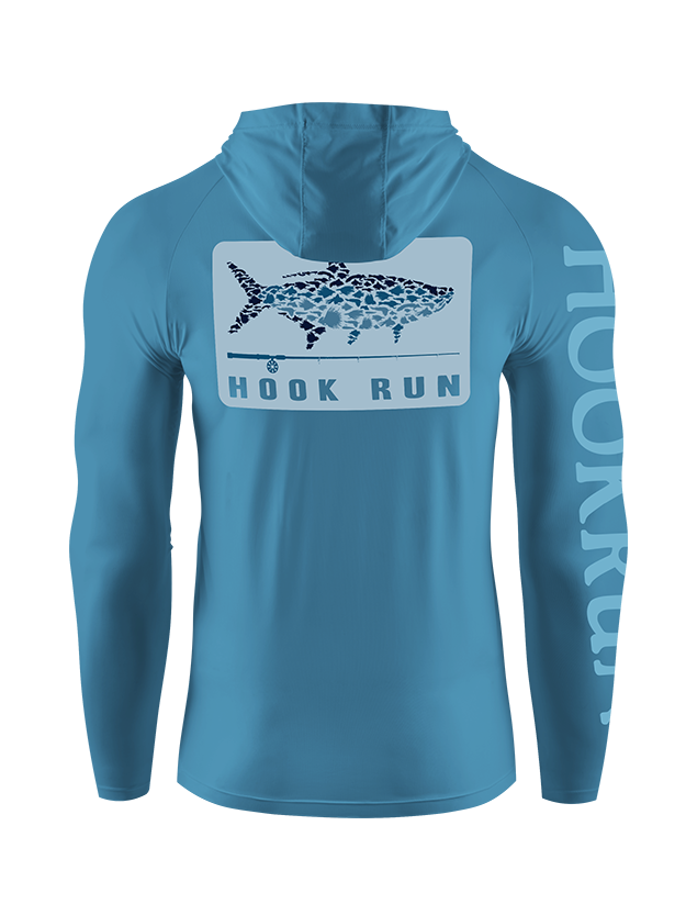 HookRun Ocean-Inspired Graphic UPF Hoodie