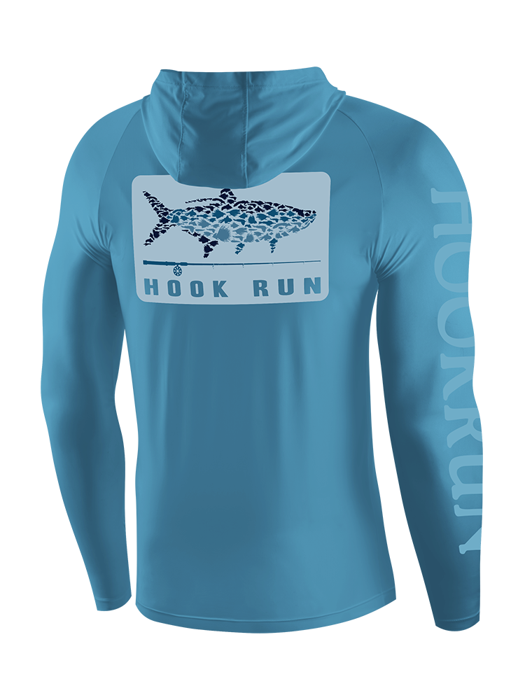 HookRun Ocean-Inspired Graphic UPF Hoodie