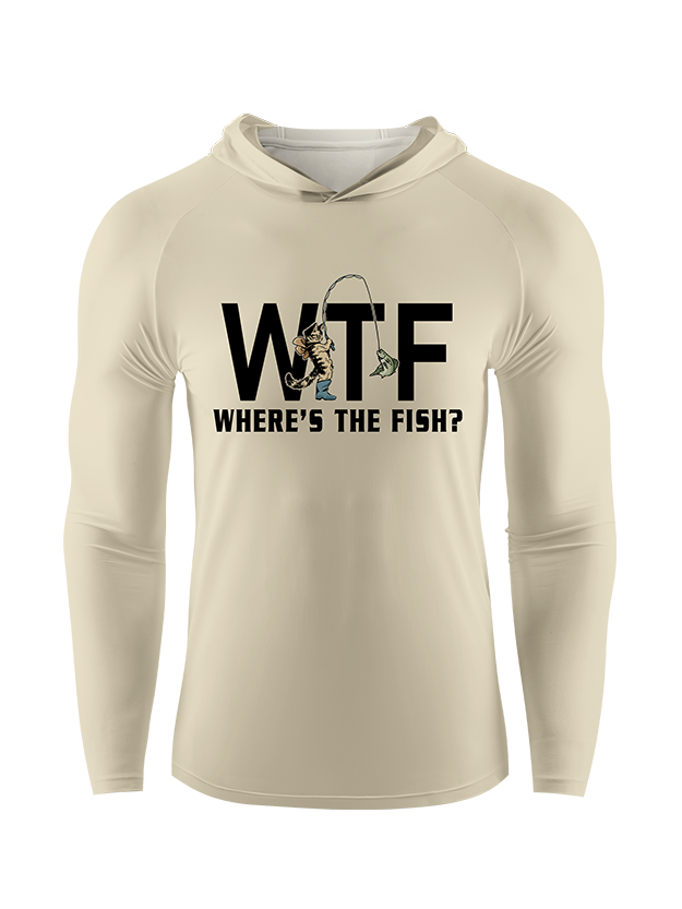 WTF Funny Cowboy Cat Fishing UPF Hoodie