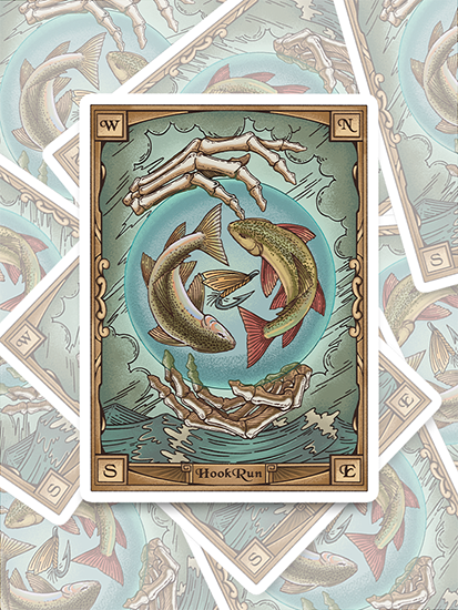 The Circle of Life Enchanted Trout Sticker