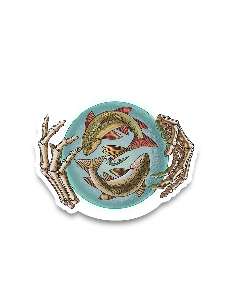 The Circle of Life Enchanted Trout Sticker