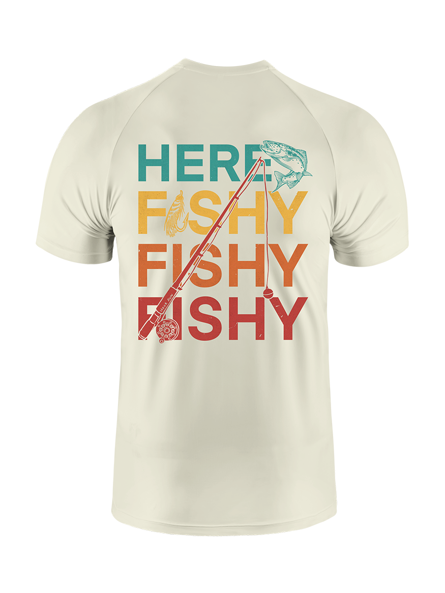Here Fishy Fishy Fishy Fun UPF Tee