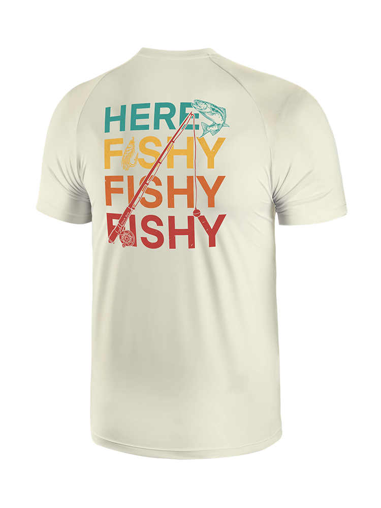 Here Fishy Fishy Fishy Fun UPF Tee