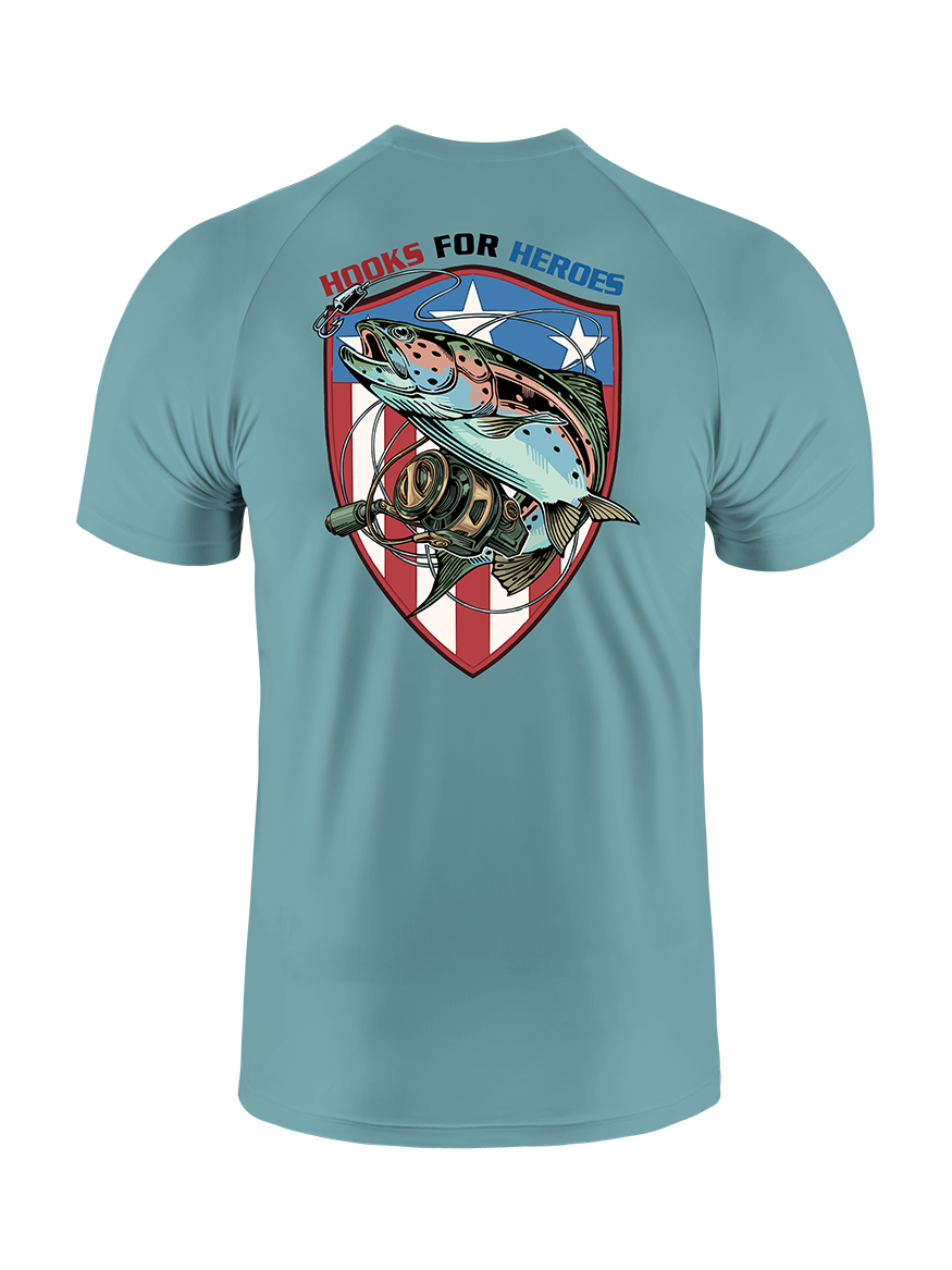 Hooks for Heroes Shield UPF Tee