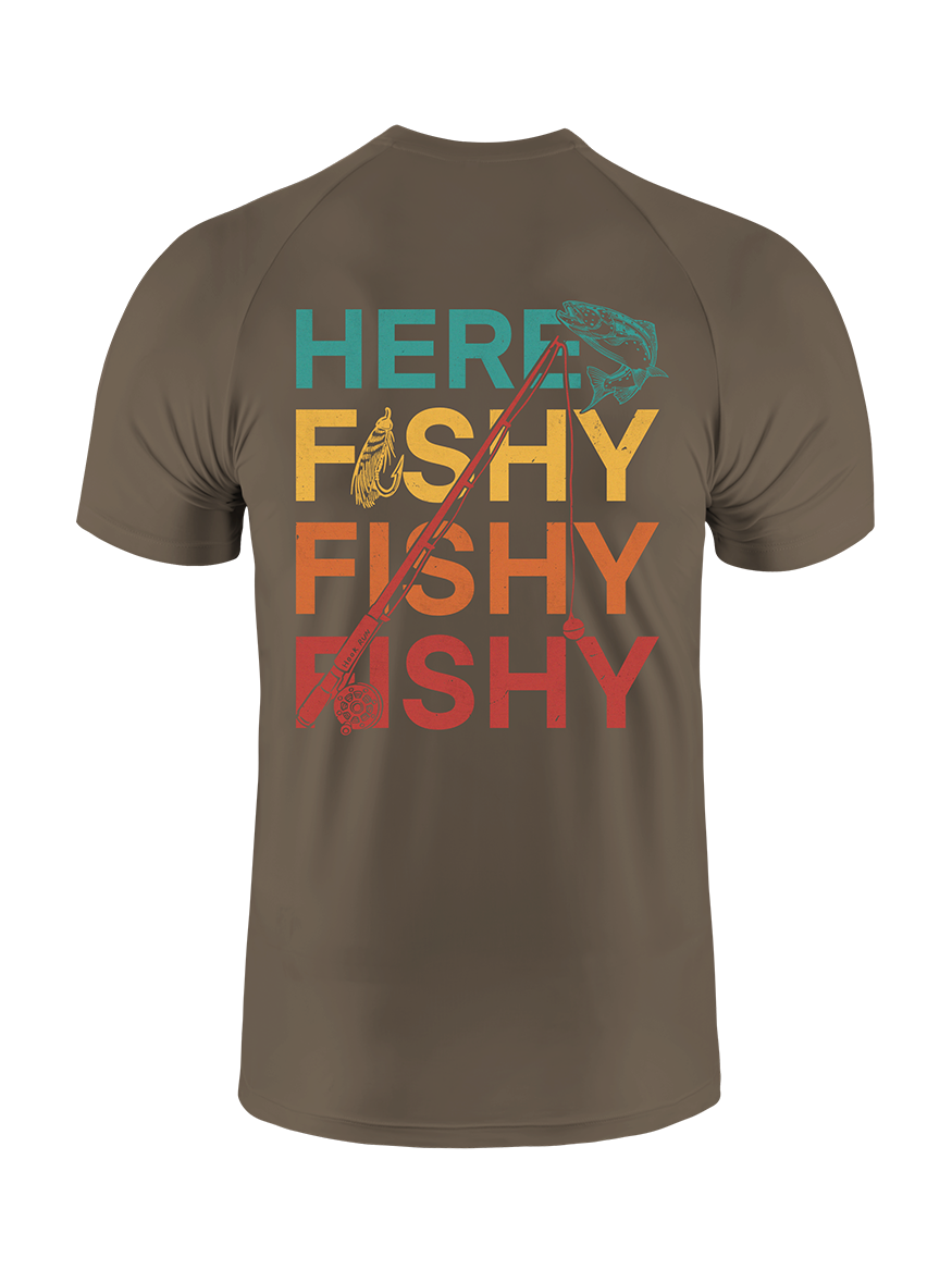 Here Fishy Fishy Fishy Fun UPF Tee