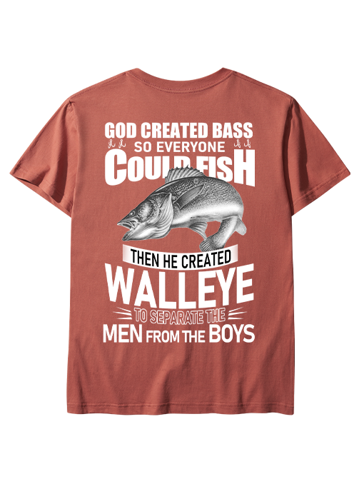God Created Walleye Funny Fishing Unisex Classic Cotton Tee