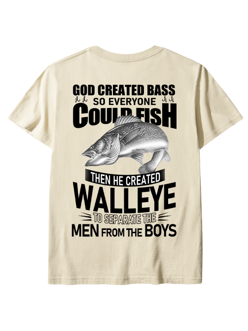 God Created Walleye Funny Fishing Unisex Classic Cotton Tee