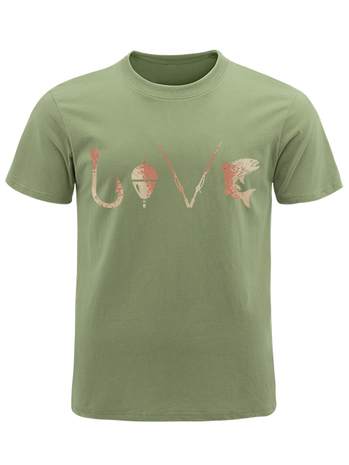 Rustic LOVE Trout Fishing Unisex Classic Cotton Tee