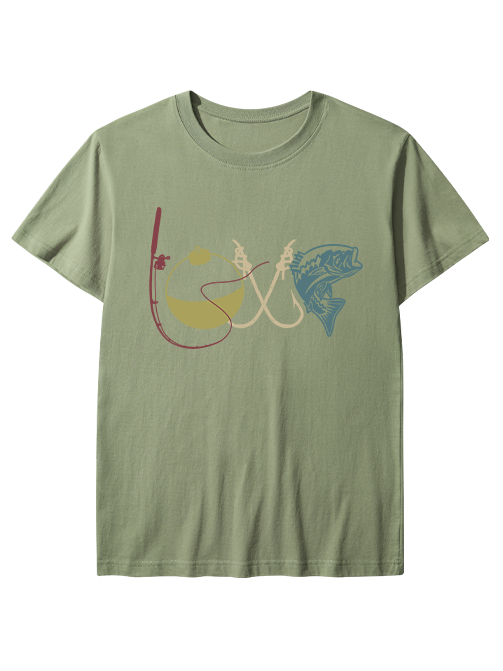 Modern LOVE Bass Fishing Unisex Classic Cotton Tee