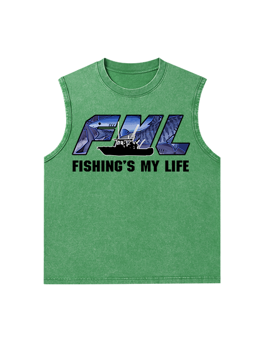 Fishing is My Life Unisex Washed Cotton Tank