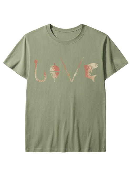 Rustic LOVE Trout Fishing Unisex Classic Cotton Tee
