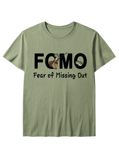 FOMO Funny Otter Fishing  Unisex Classic Cotton Tee