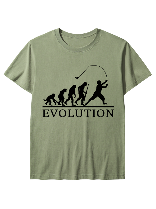 Evolution of a Fisherman Funny Unisex Classic Cotton Tee