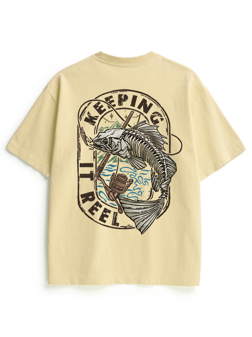 Keeping It Reel Bass Skeleton Unisex Heavyweight Cotton T-Shirt