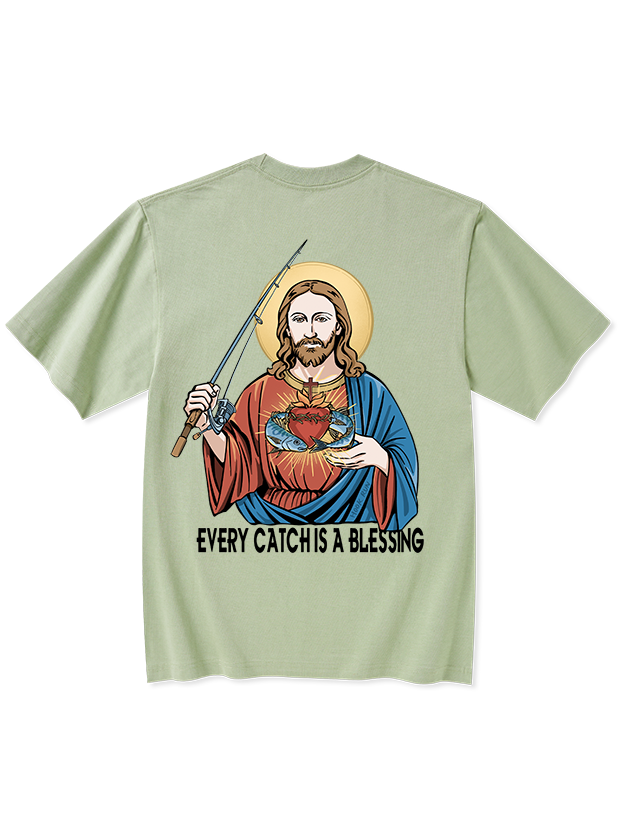 Every Catch Is a Blessing Unisex Heavyweight Cotton T-Shirt