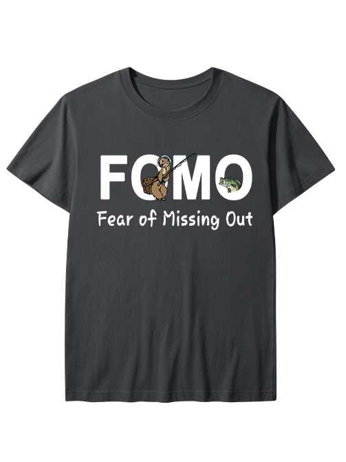 FOMO Funny Otter Fishing  Unisex Classic Cotton Tee