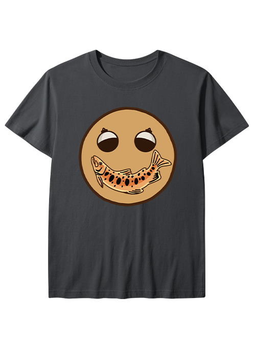 Creative Fishing Smiley Face Unisex Classic Cotton Tee