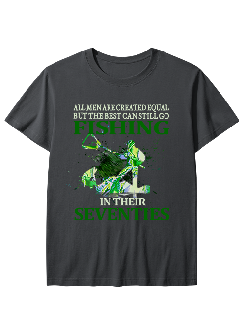Fishing in Their Seventies Inspirational Unisex Classic Cotton Tee