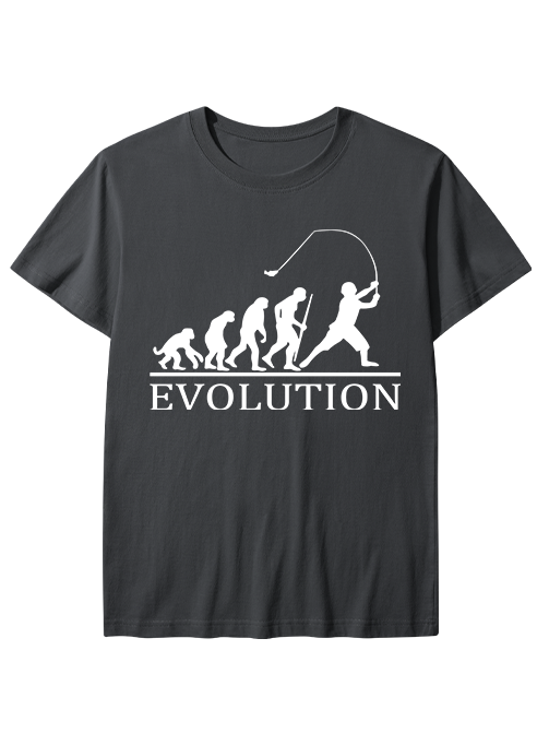 Evolution of a Fisherman Funny Unisex Classic Cotton Tee
